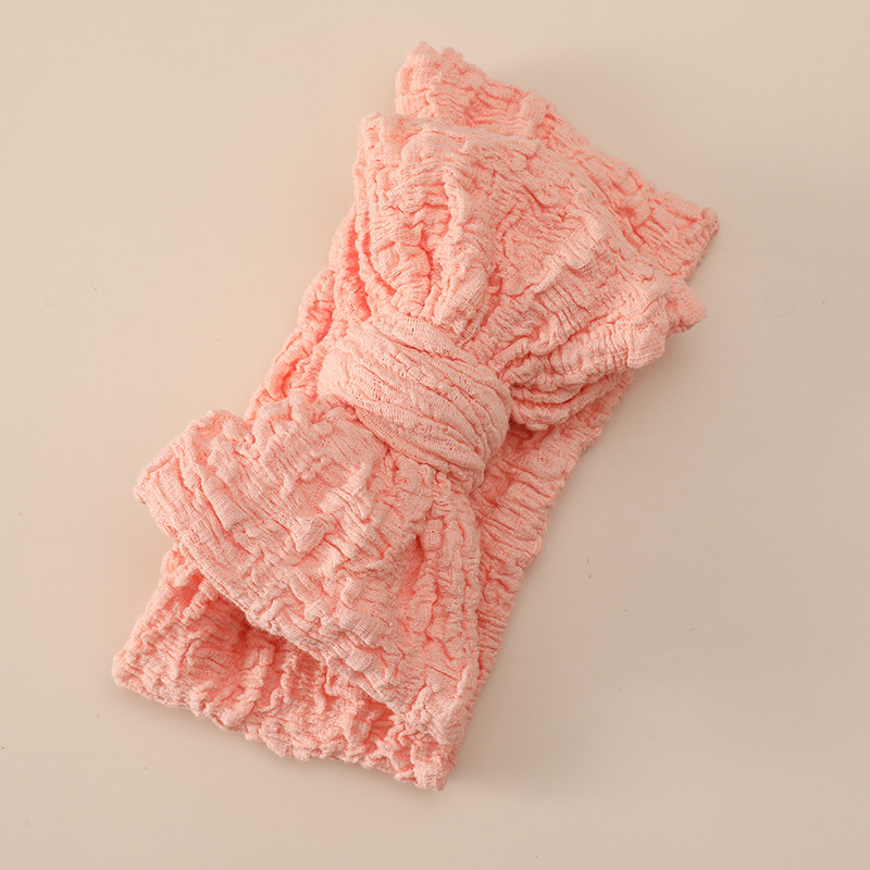 FHML-2243 Wholesale Single Color Crinkled Cloth Bow Hairband
