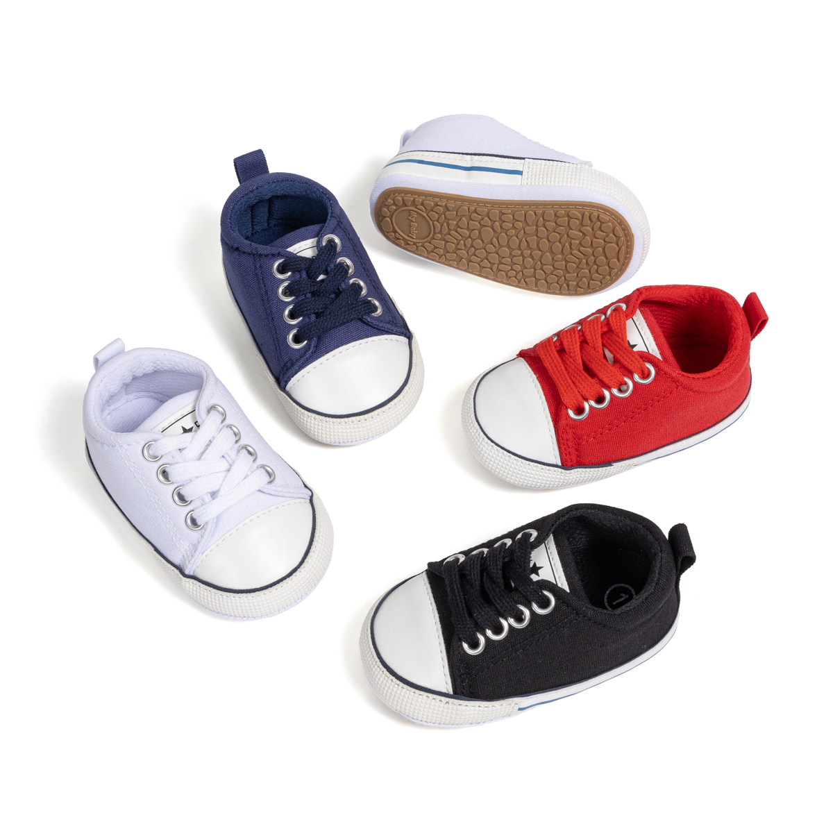 2110 Baby Casual Shoes Canvas PVC Sole Soft Comfortable Lightweight Breathable Non Slip Infant Toddler First Walkers Sneakers for Boys Girls