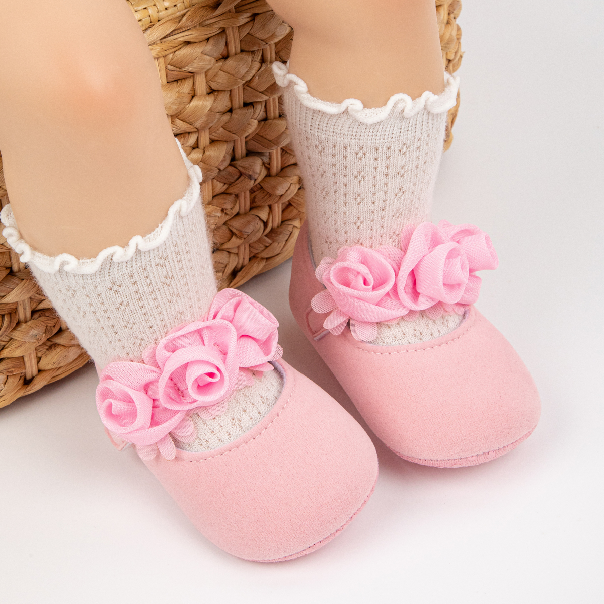 PT5316 Non-Slip Flower Infant Dress Shoes Wholesale