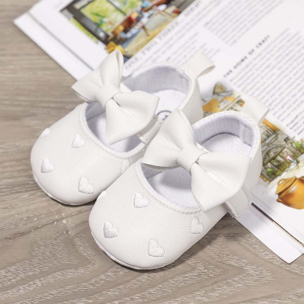 HsdsBebe Baby Girls Shoes Infant Mary Jane Bowknot Dress Shoe for Newborn 0-18M