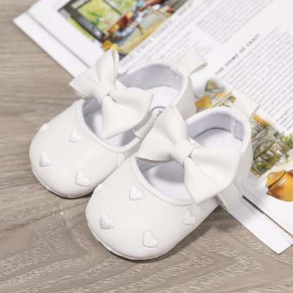 HsdsBebe Baby Girls Shoes Infant Mary Jane Bowknot Dress Shoe for Newborn 0-18M