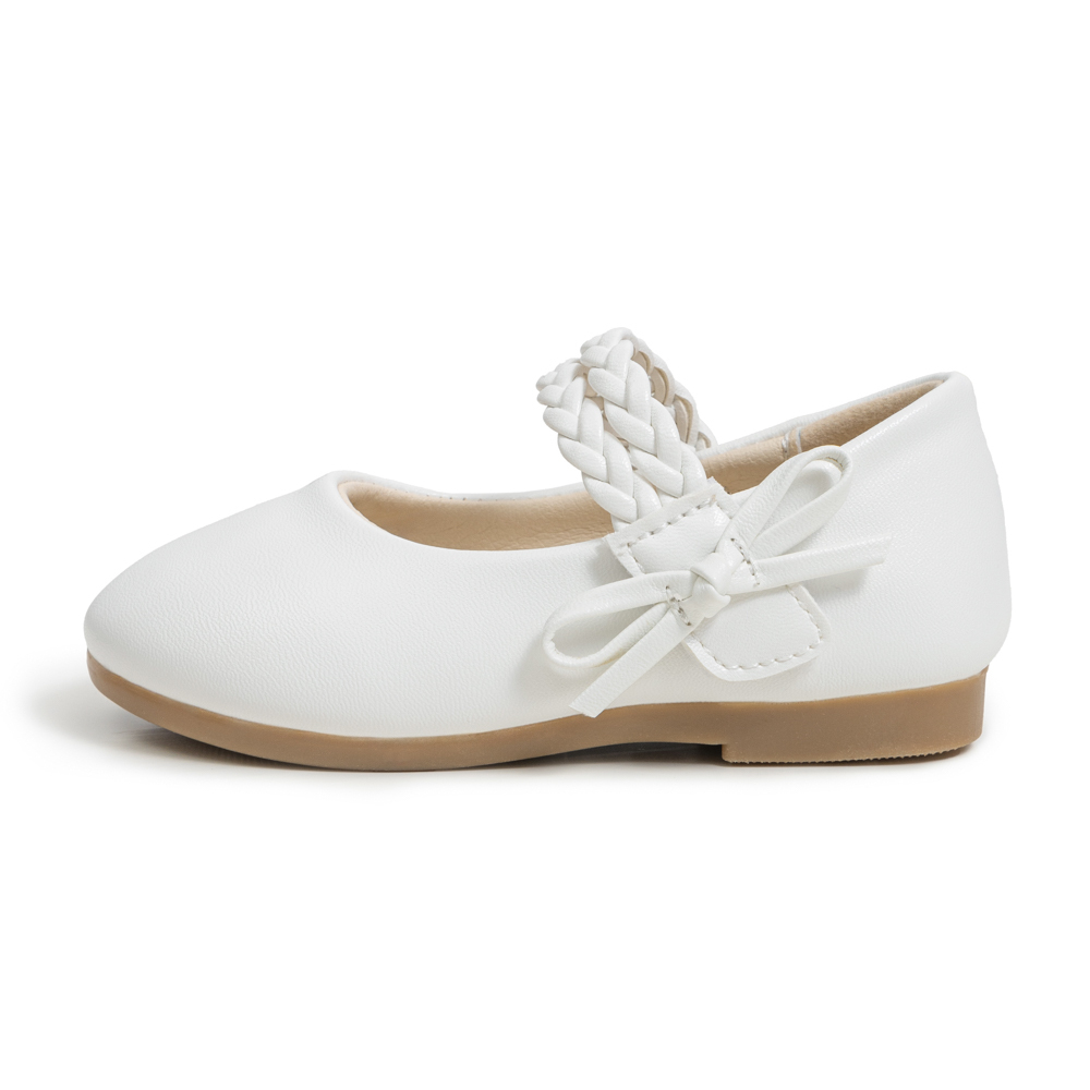 3324 PU Leather White Kids Dress Shoes For School