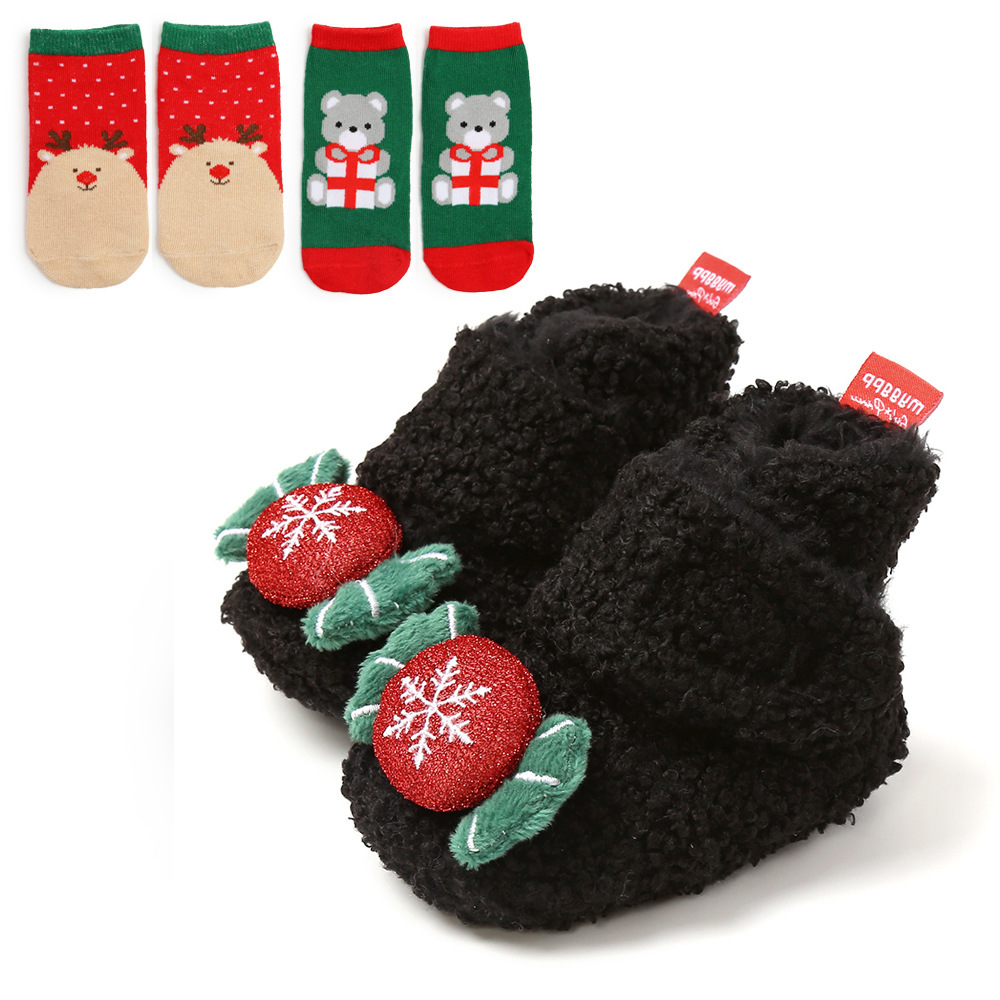 Winter Warm Wear Baby Booties For Christmas Wholesale