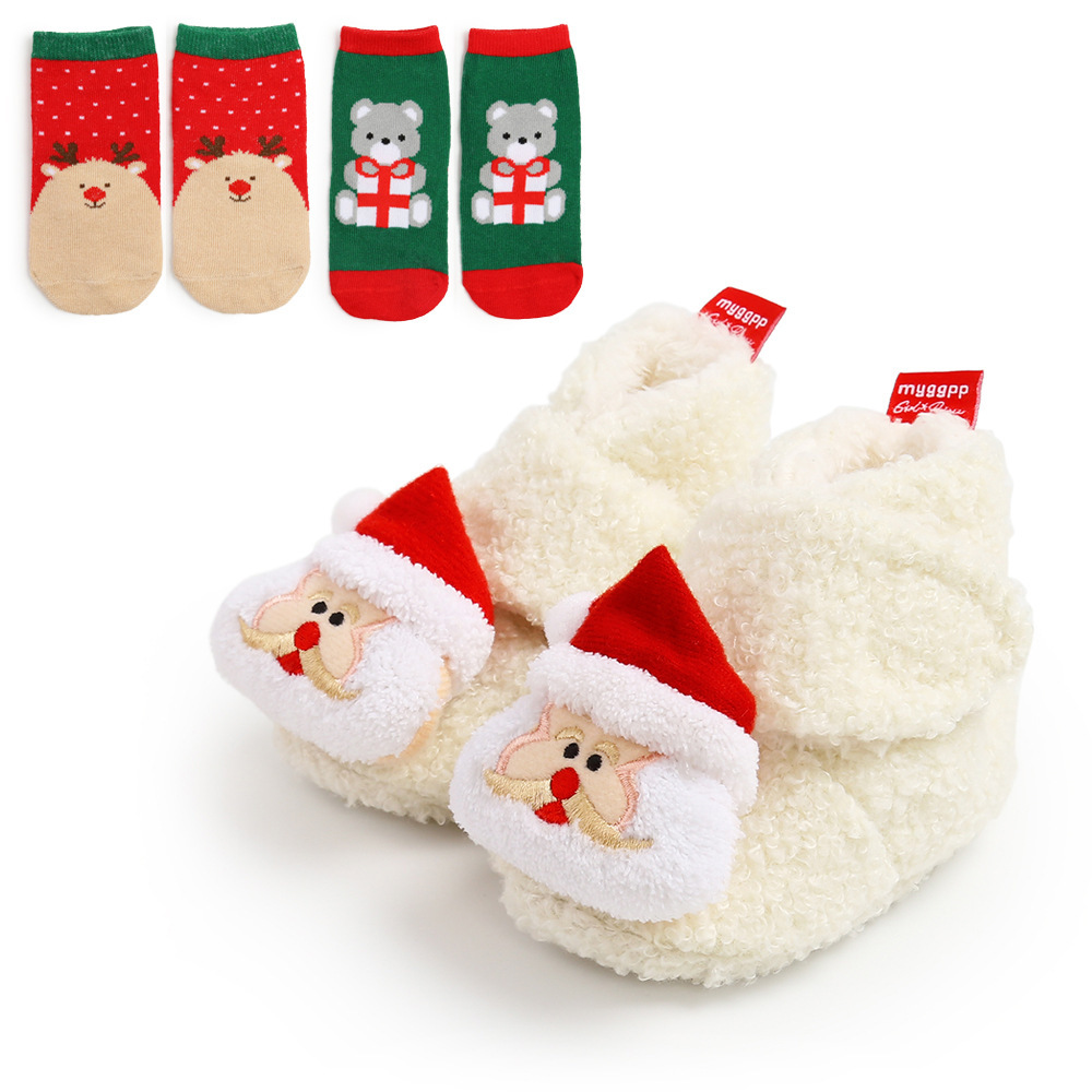 bqm1983 Winter Warm Wear Baby Booties For Christmas Wholesale