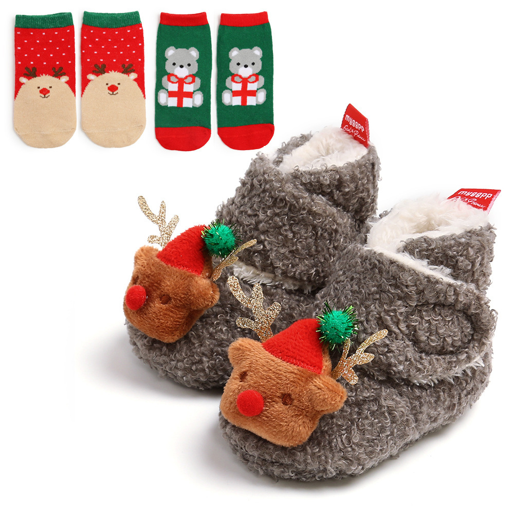 bqm1983 Winter Warm Wear Baby Booties For Christmas Wholesale
