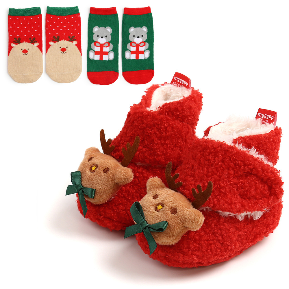 bqm1983 Winter Warm Wear Baby Booties For Christmas Wholesale