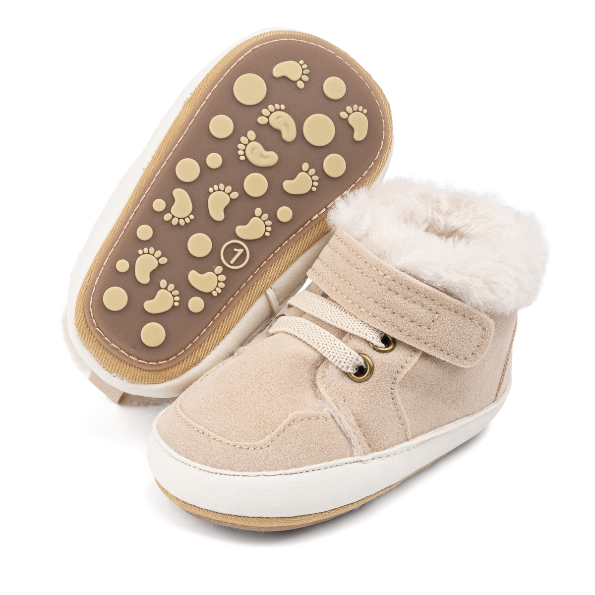 CG5148 Baby Boots Faux Suede for Newborn Toddler Boys Girls Winter Warm Crib Booties