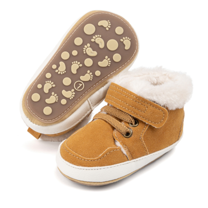 CG5148 Baby Boots Faux Suede for Newborn Toddler Boys Girls Winter Warm Crib Booties