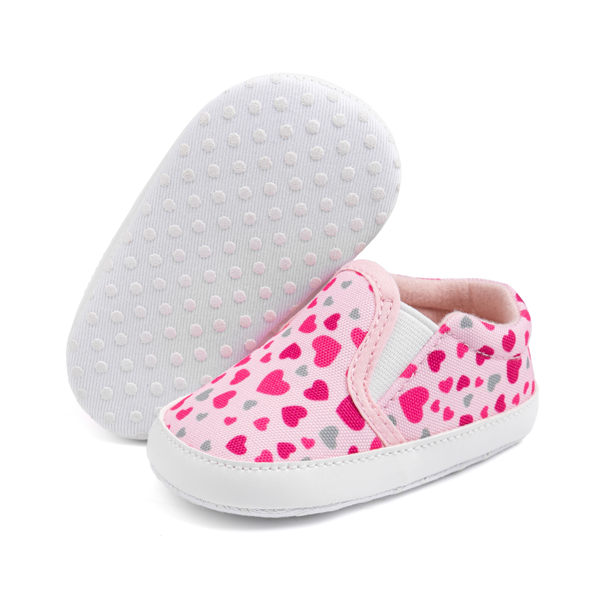 CG5165-Baby Girl Casual Dress Shoes Heart Sharp Canvas Shoes