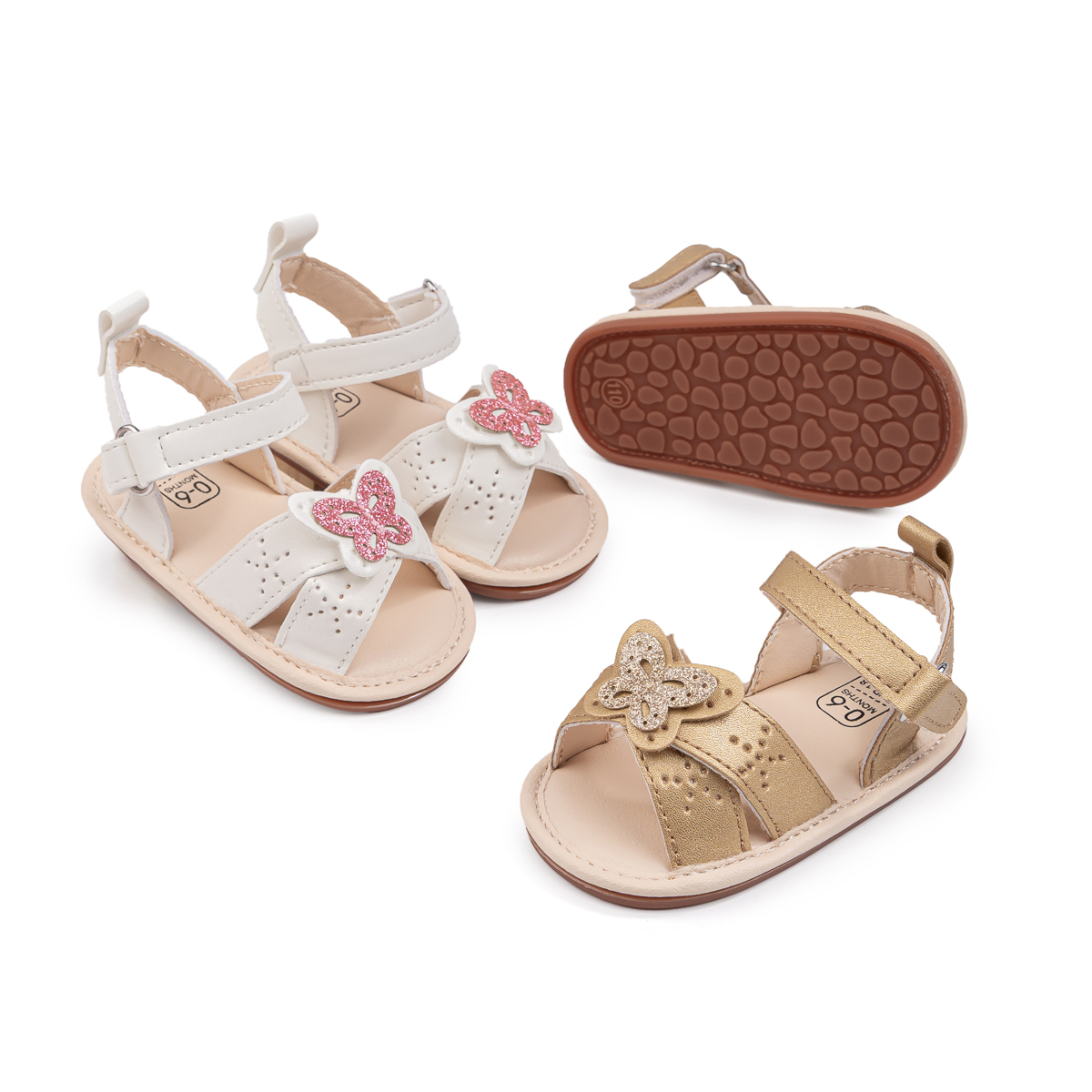 CG5245 Baby Sandals PU PVC Sole Lightweight Breathable Toddler Summer Shoes