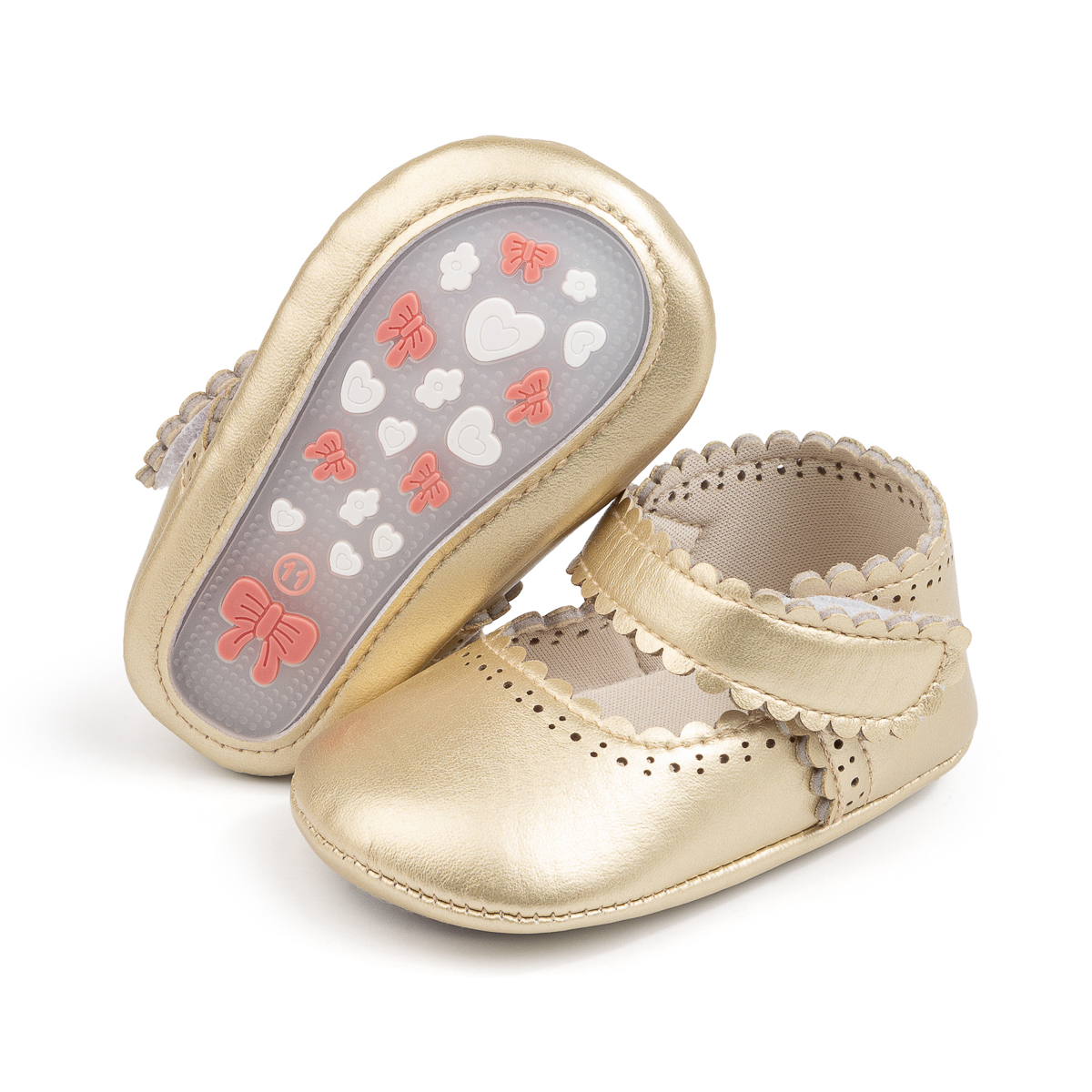 CG5352 Baby Princess Shoes PUPVC Sole Cute Comfortable Soft Non-Slip Infant Toddler First Walkers
