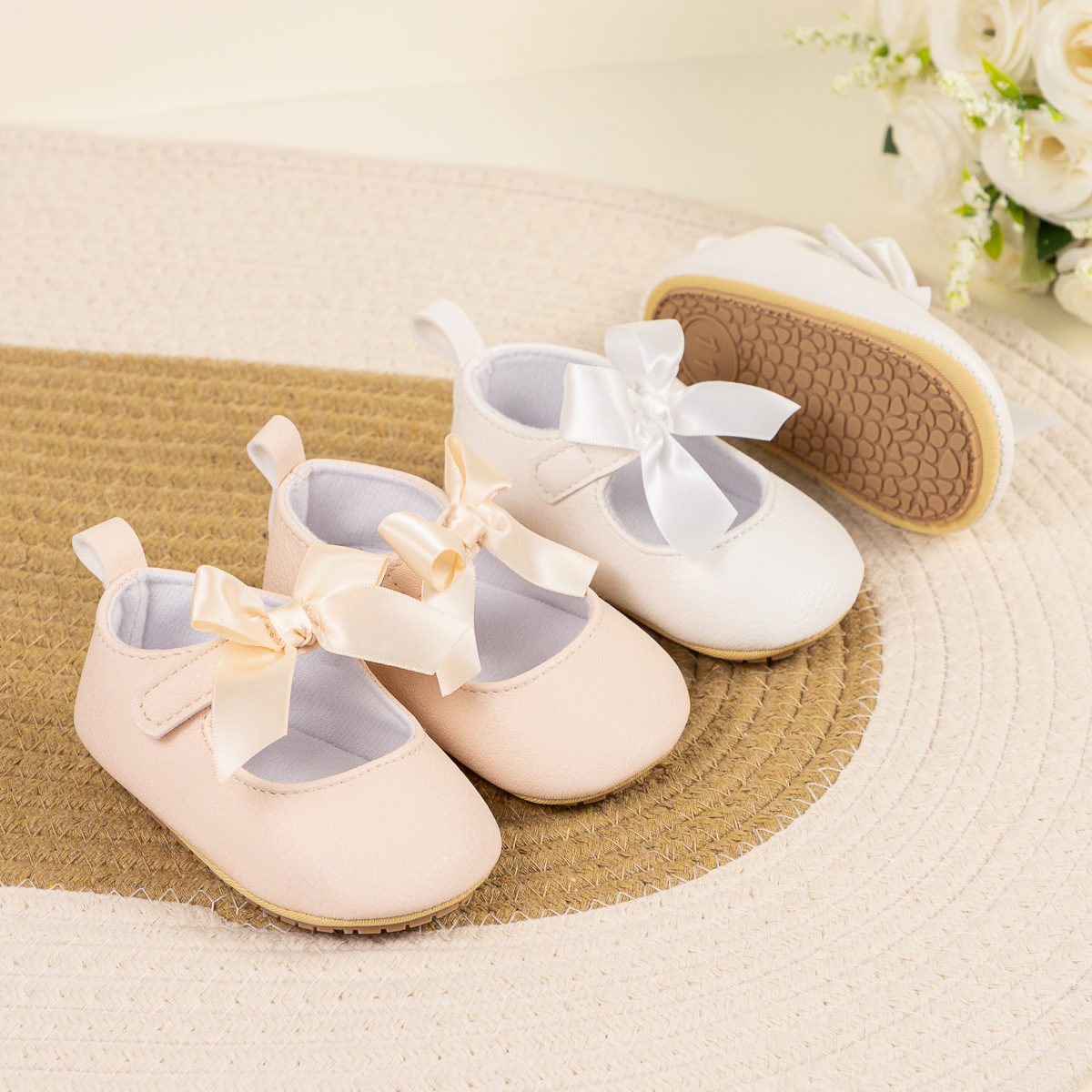 CG5362 Baby Princess Shoes for Girls Soft Sole Non Slip Infant First Walkers Cute Toddler Shoes Bowknot -Jie Zu Baby