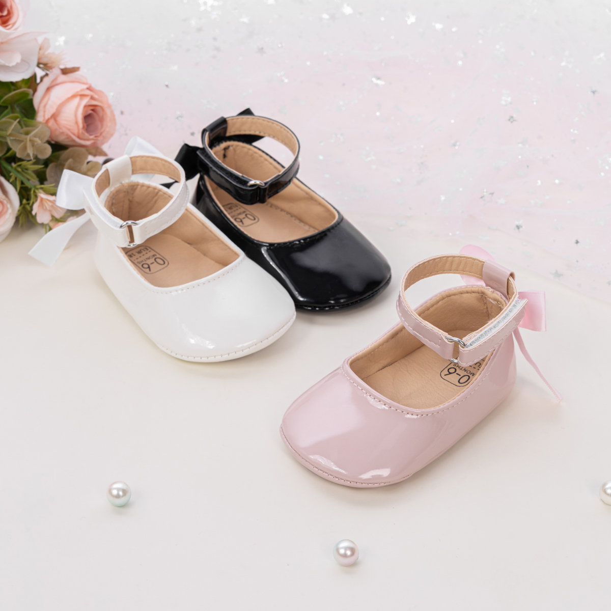 CG5363 Baby Princess Shoes PUPVCSole Infant Crib Shoes Soft Sole Toddler