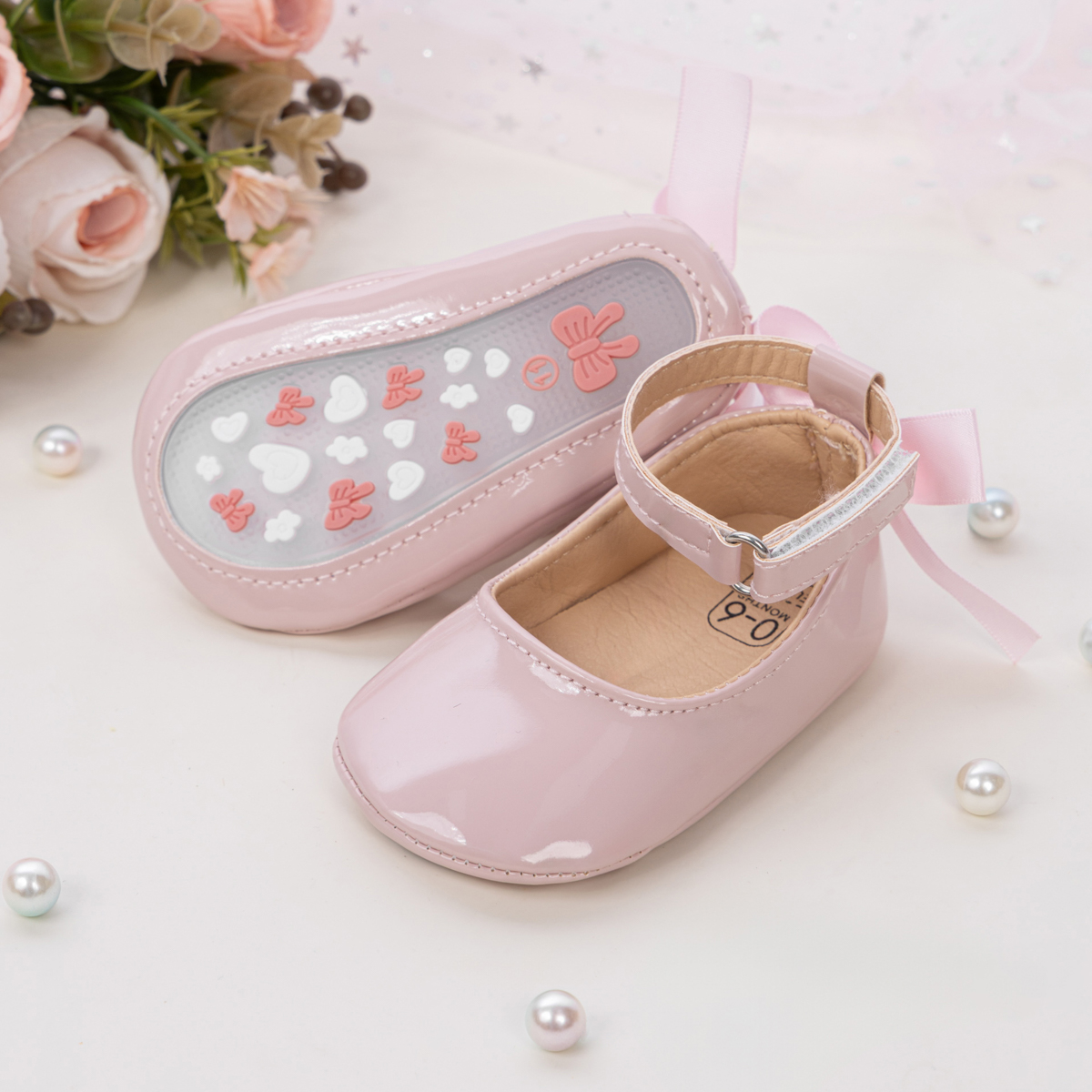 CG5363 Baby Princess Shoes PUPVCSole Infant Crib Shoes Soft Sole Toddler