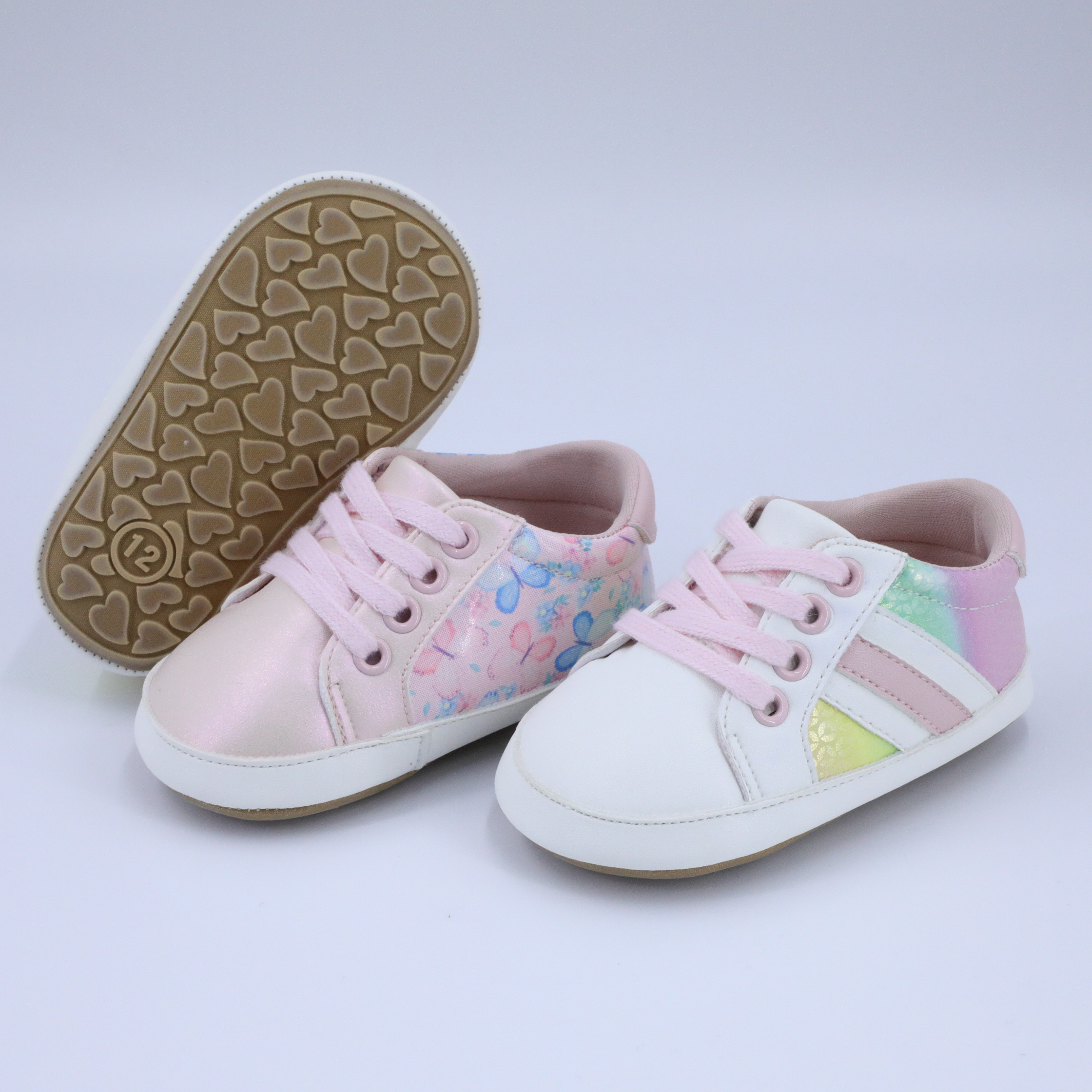 CG6111 Baby Casual Shoes for Infants Soft Sole Non Slip Lightweight Comfortable Breathable First Walkers Cute Design PUPVC Sole