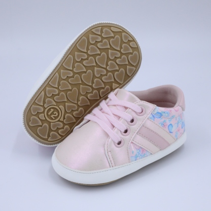 CG6111 Baby Casual Shoes for Infants Soft Sole Non Slip Lightweight Comfortable Breathable First Walkers Cute Design PUPVC Sole
