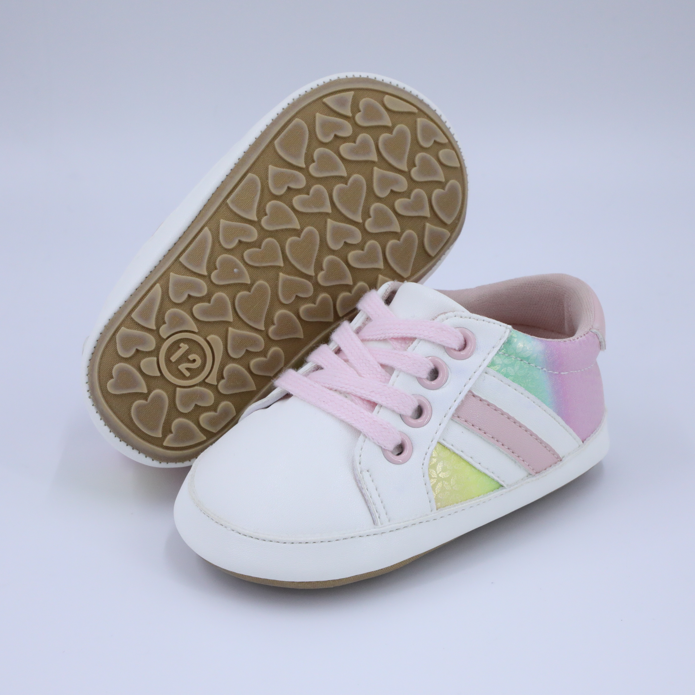CG6111 Baby Casual Shoes for Infants Soft Sole Non Slip Lightweight Comfortable Breathable First Walkers Cute Design PUPVC Sole