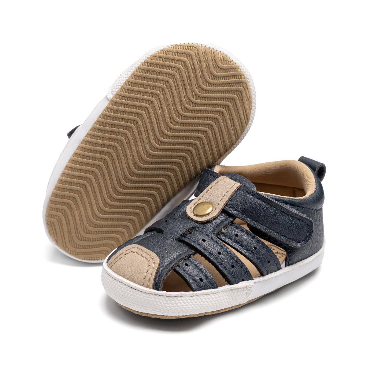 CG6223-2 Baby Sandals PUPVC Sole Infant Summer Shoes Breathable Soft Comfortable Toddler Footwear