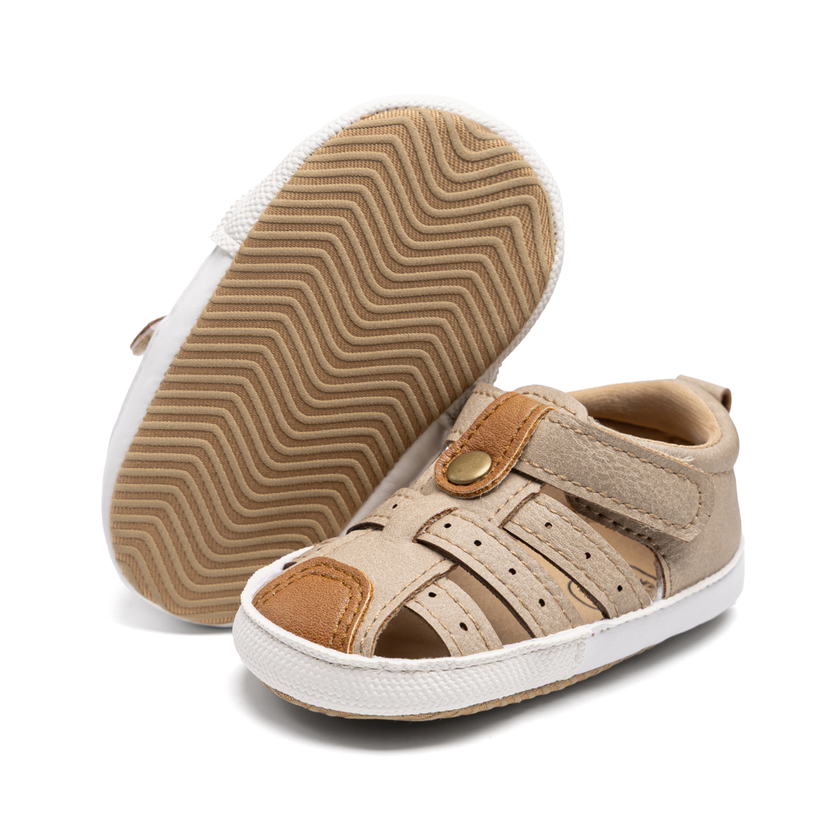 CG6223-2 Baby Sandals PUPVC Sole Infant Summer Shoes Breathable Soft Comfortable Toddler Footwear