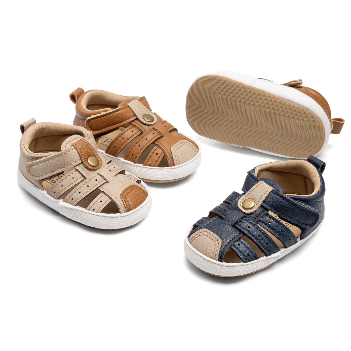 CG6223-2 Baby Sandals PUPVC Sole Infant Summer Shoes Breathable Soft Comfortable Toddler Footwear