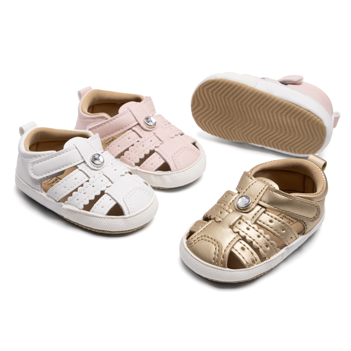 CG6223 Infant Sandals PUPVC Sole Baby Summer Shoes Breathable Soft Sole Non Slip