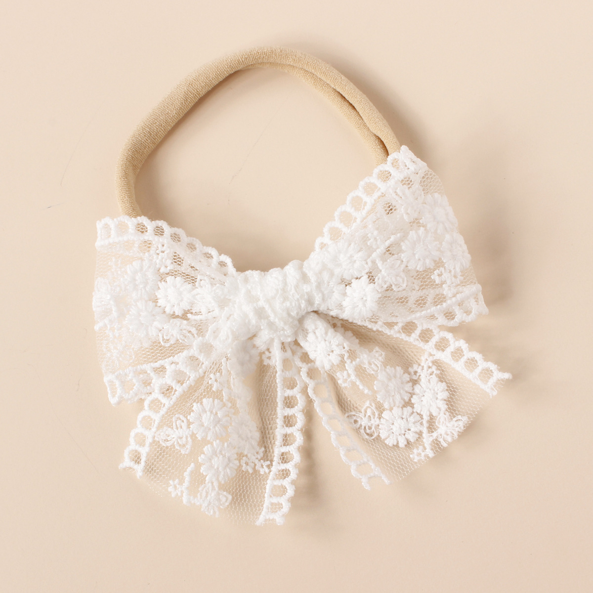 FHML-2291 Lace Embroidered Bow Hairband Wholesale