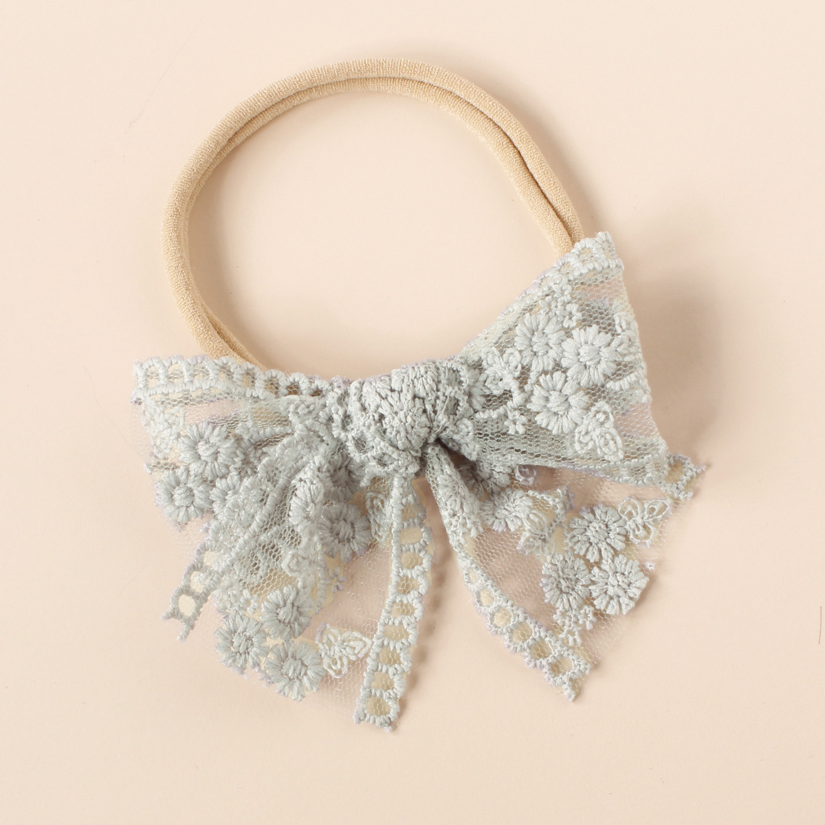 FHML-2291 Lace Embroidered Bow Hairband Wholesale