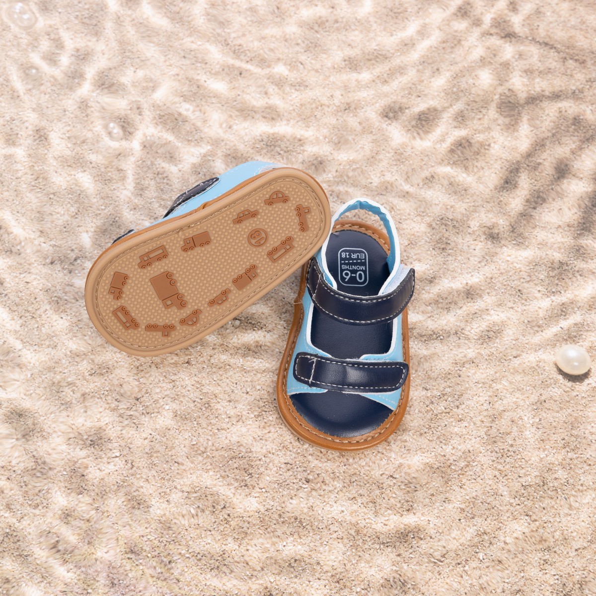 CG5252 Baby Sandals PUPVC Sole Comfortable Lightweight Breathable Summer Infant Shoes for Boys Girls Toddlers
