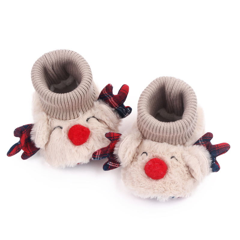 Wholesale Christmas Style Warm Cotton Cute Baby Booties