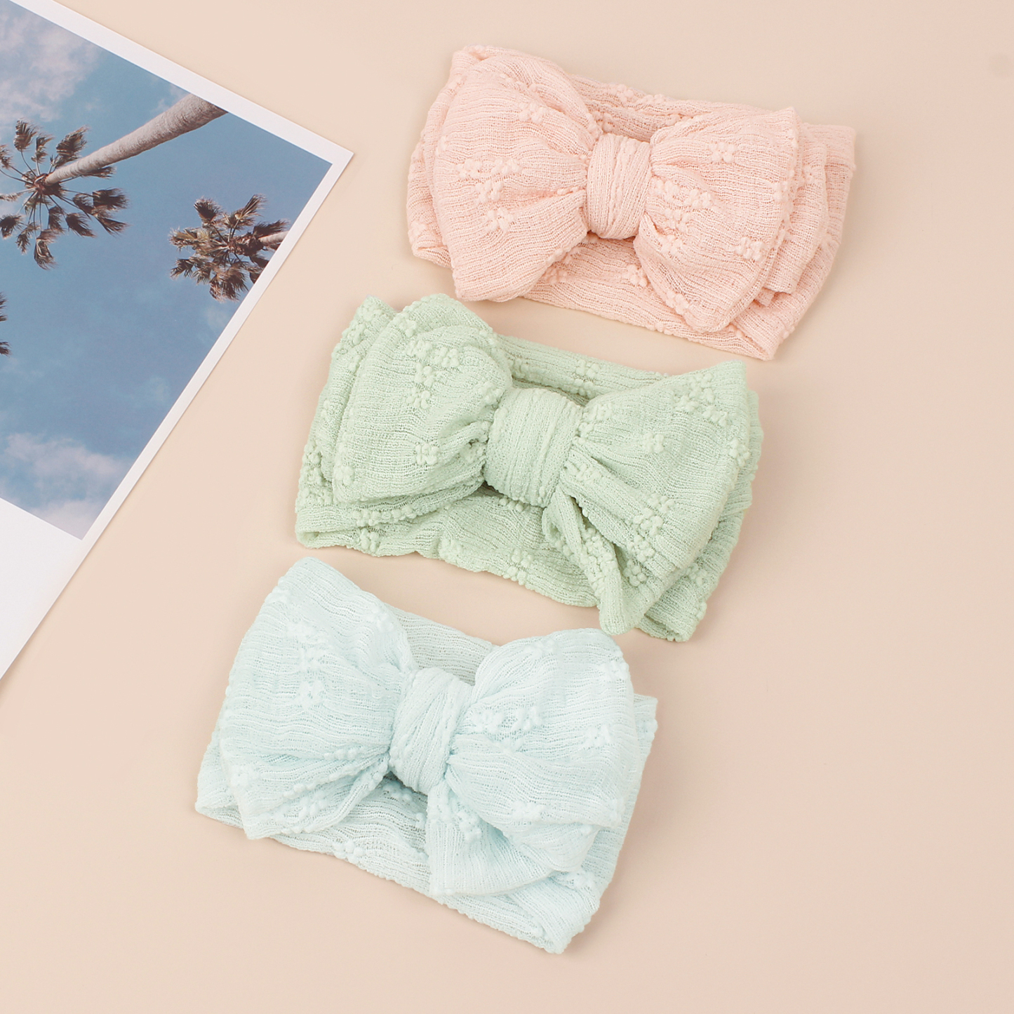 FHML-2288 Single Color Tulle Bow Hairband Wholesale
