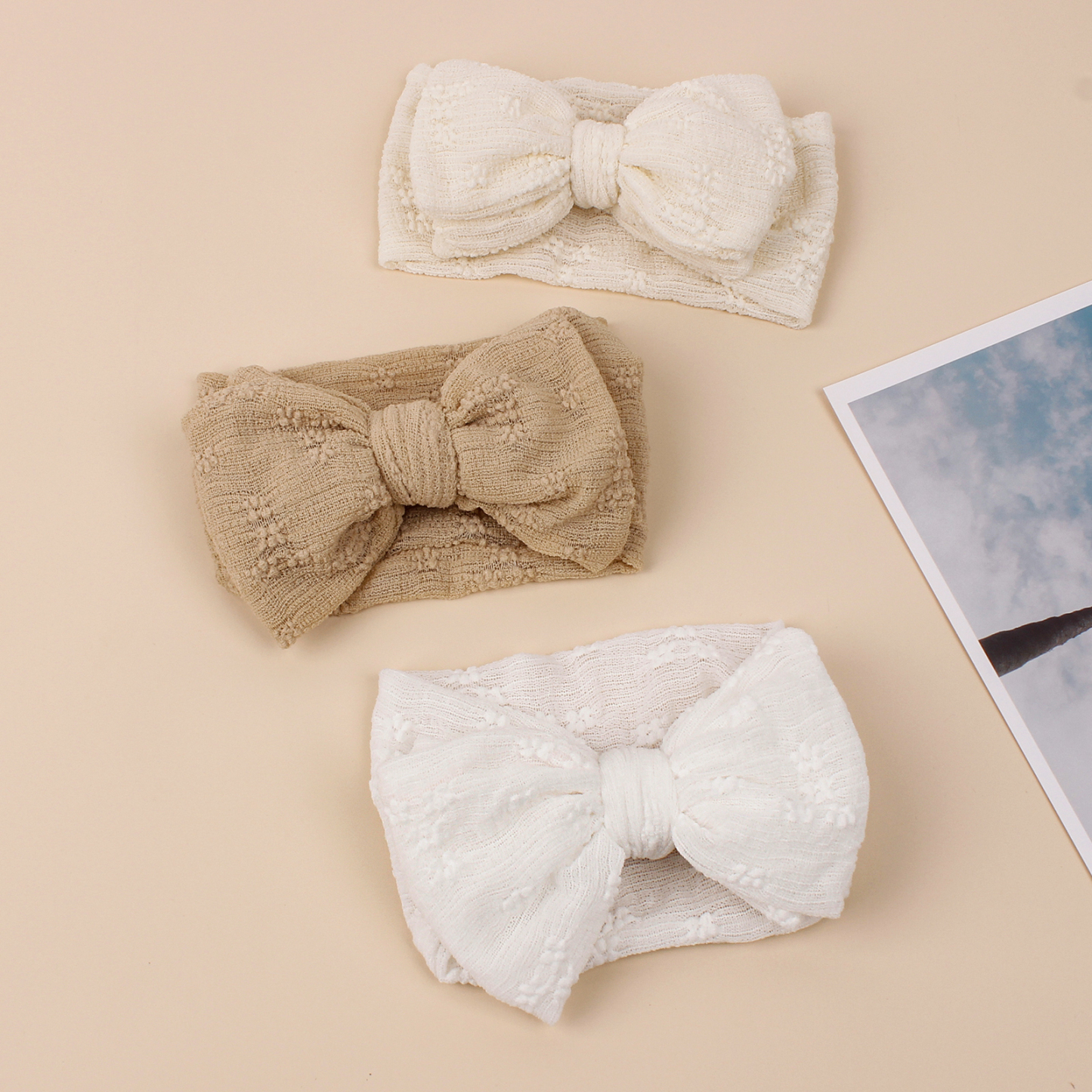 FHML-2288 Single Color Tulle Bow Hairband Wholesale