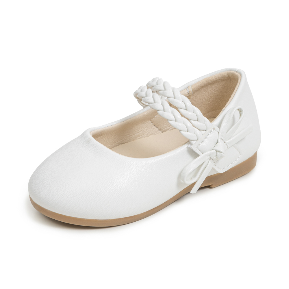3324 PU Leather White Kids Dress Shoes For School