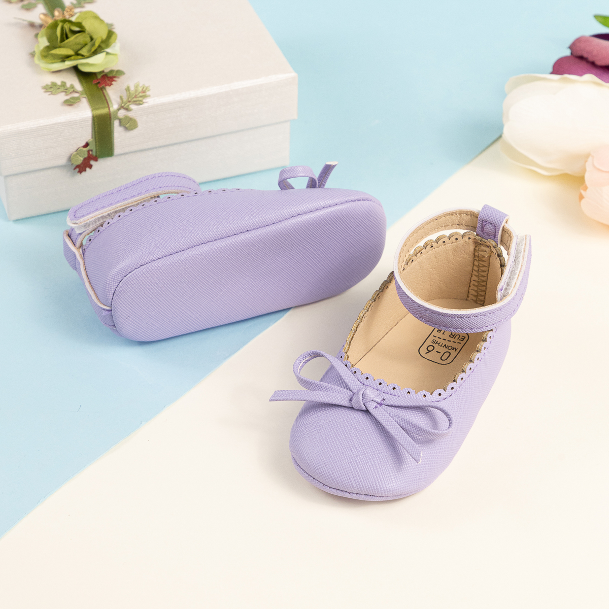 CG5364 Baby Princess Shoes for Girls Soft Sole Non Slip Infant First Walkers Cute Toddler Shoes PUPVC Sole Lightweight Comfortable