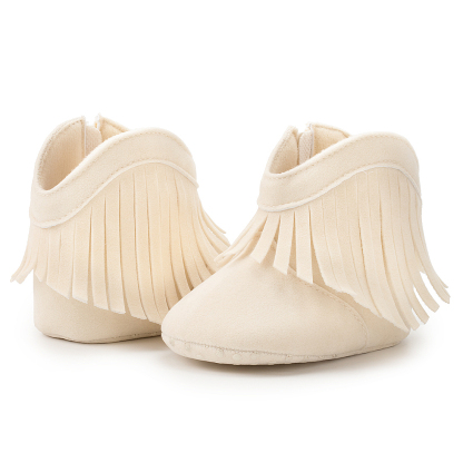 Meckior Baby Girls Boys Boots Infant Cowboy Tassel Booties Newborn Moccasins Shoes for 3-18 Months