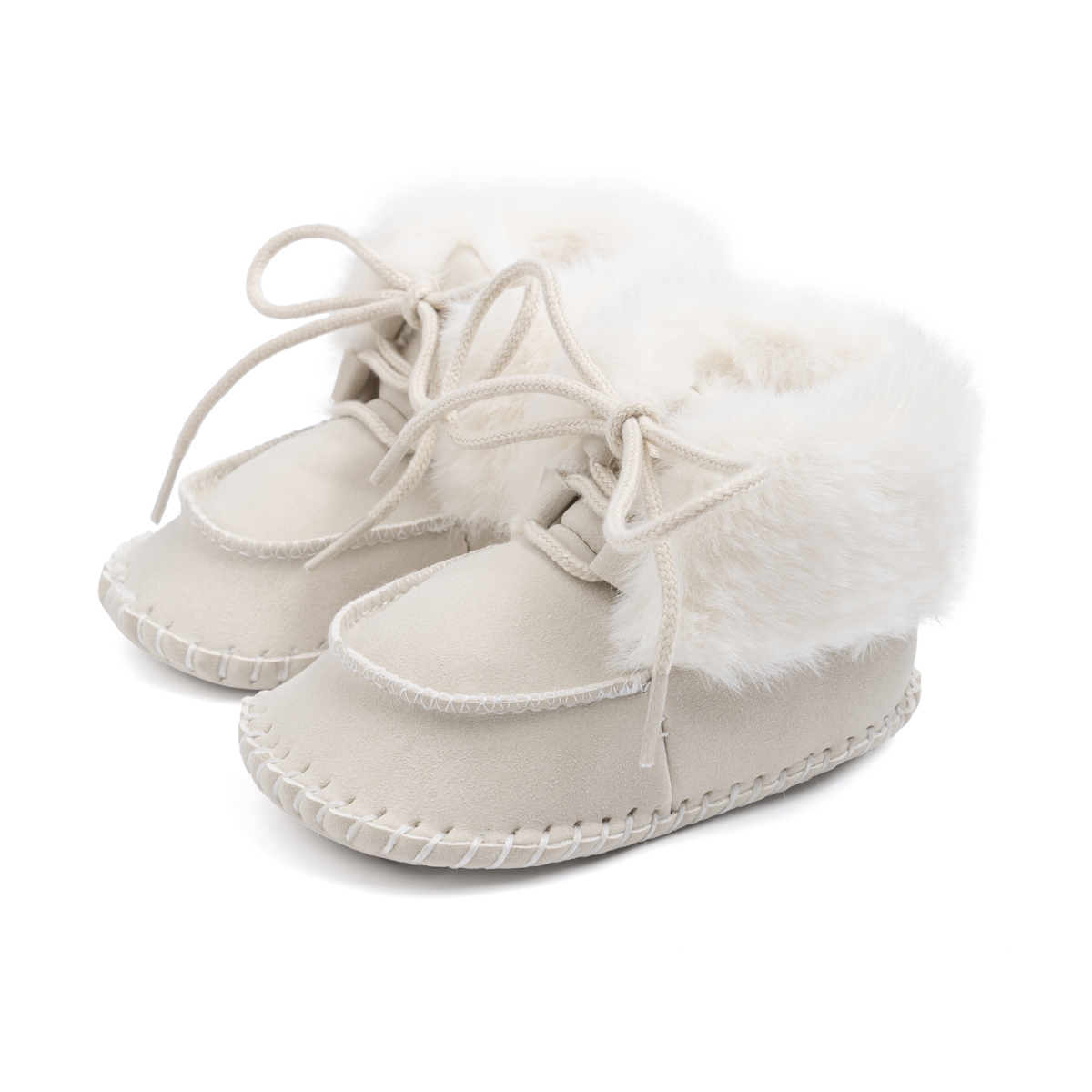 HsdsBebe Baby Boys Girls Shoes Infant Furry Boots Winter Booties for First Walker 0-18M