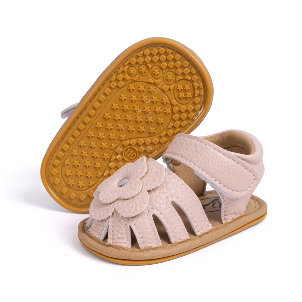 Meckior Baby Girls Sandals Infant Closed Toe Crib Shoes 0-24 Months