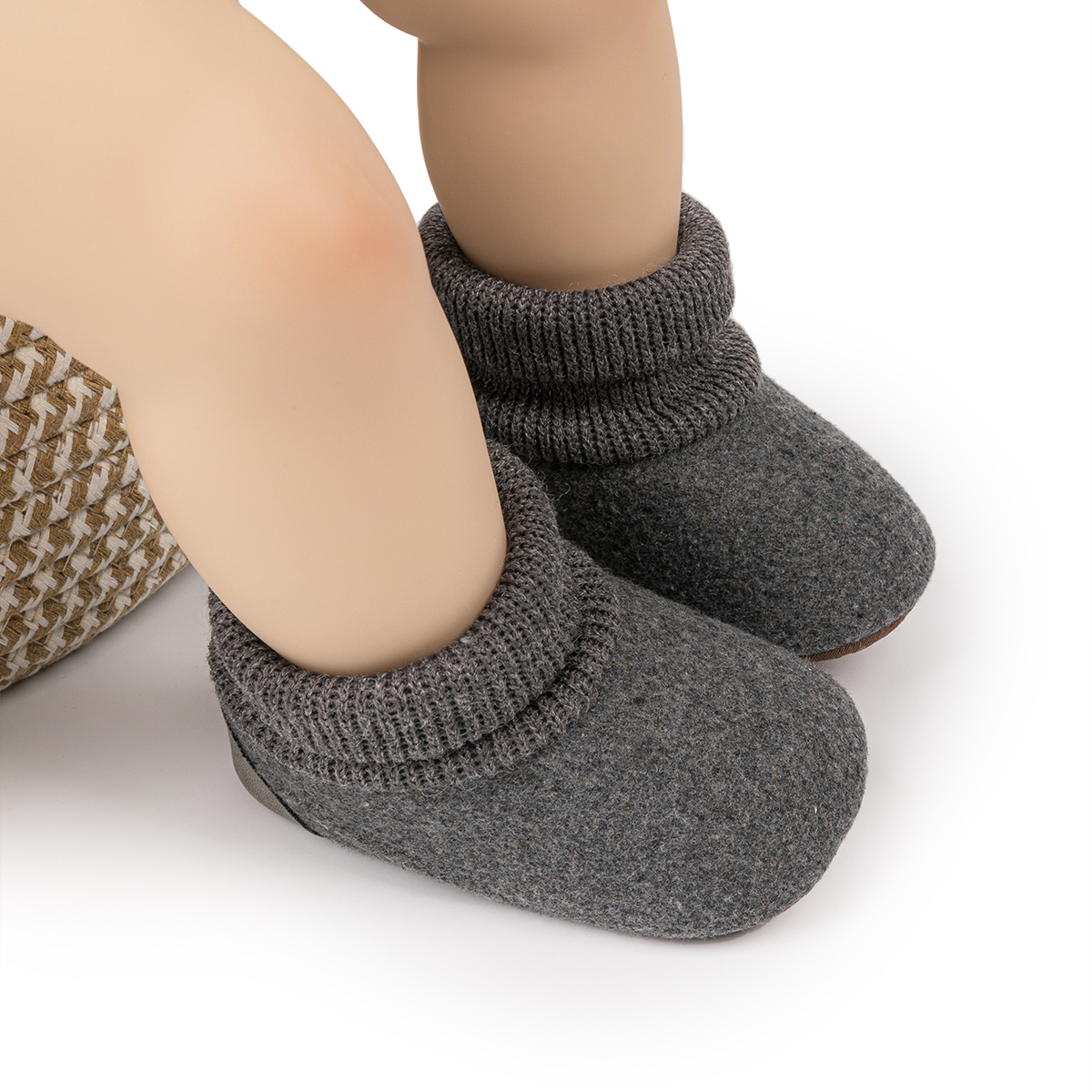 OEM | Dark Grey 100% Cotton Indoor Baby Booties Socks-JZ Baby