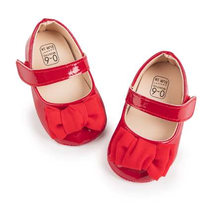 Meckior Baby Girls Shoes Infant Mary Jane Dress Bowknot Princess Crib Flats for Newborn First Walkers 3-18 Months