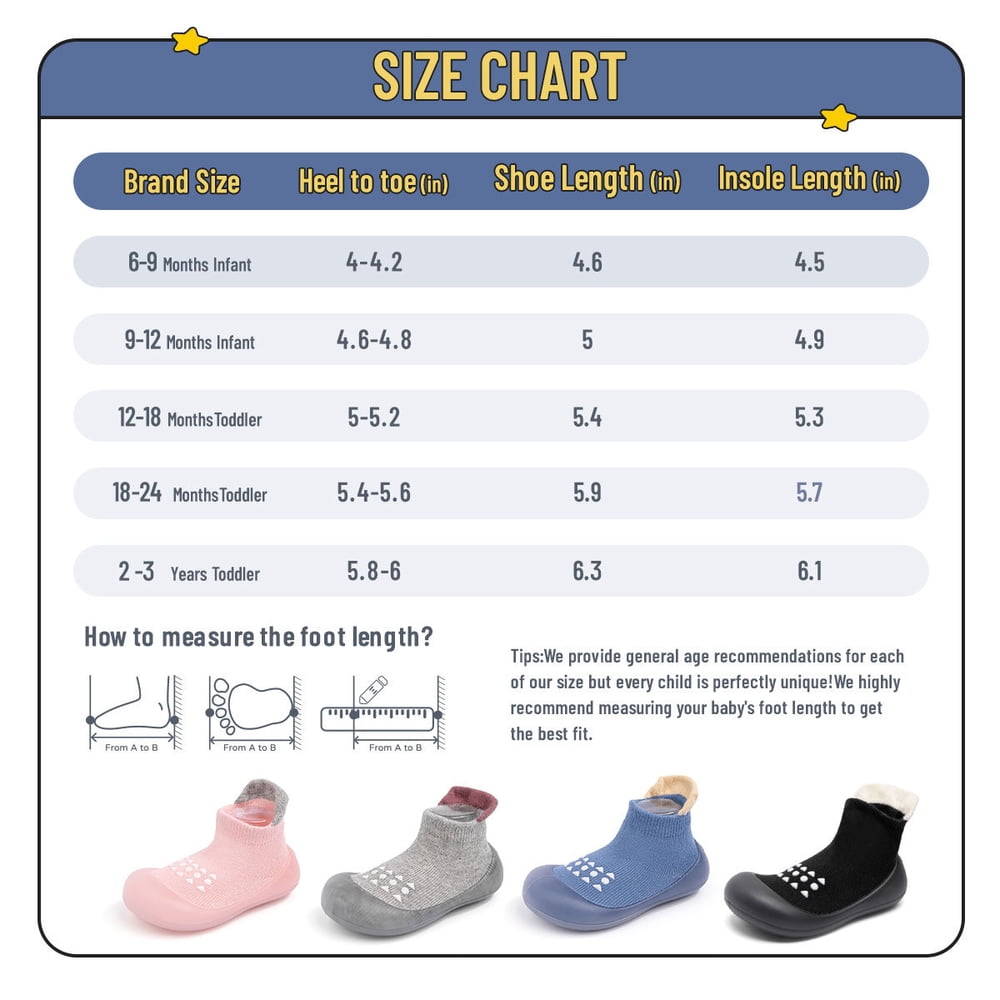 Meckior Baby Sock Shoes Baby Walking Shoes Infant Non-Slip Breathable Slippers Soft Rubber Sole Sneakers for Baby Boys Girls