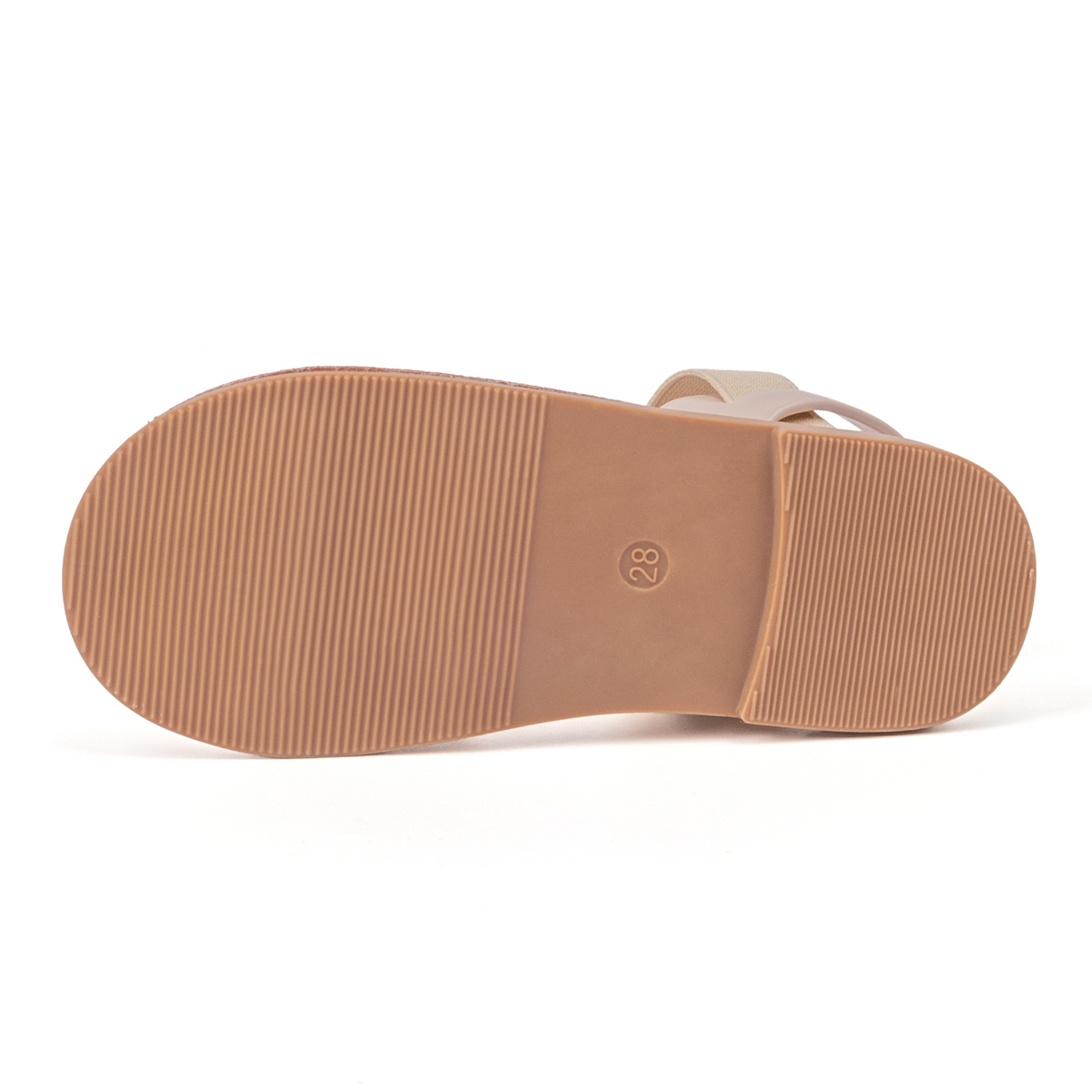5218 PU Leather Kids Braided Flat Sandals With Stretch Straps