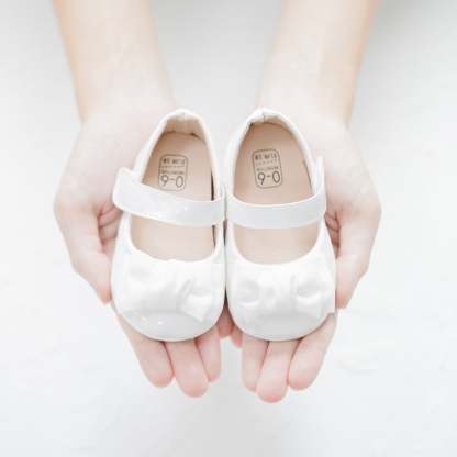 Meckior Baby Girls Shoes Infant Mary Jane Dress Bowknot Princess Crib Flats for Newborn First Walkers 3-18 Months