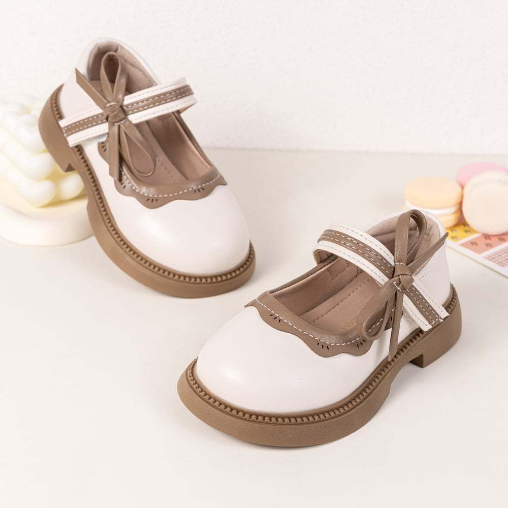 HsdsBebe Toddler Girls Dress Shoes Mary Jane Bowknot Soft Sole Princess Shoes for Little Kids
