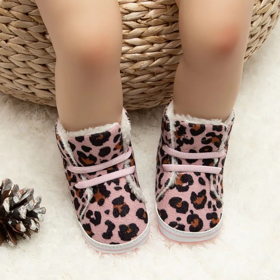 Leopard Print Winter Light Warm Baby Snow Boots Wholesale-JZ Baby