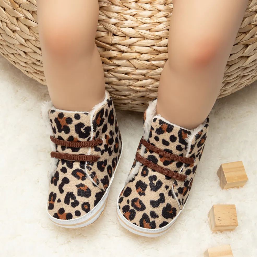 Leopard Print Winter Light Warm Baby Snow Boots Wholesale-JZ Baby