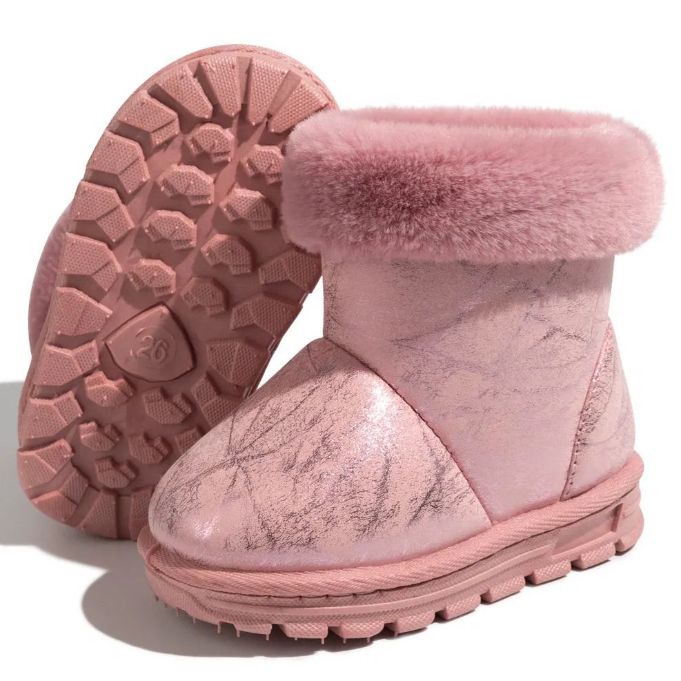 OEM| Customization Warm PU Leather Bling Sequins Kid Boots-JZ Baby