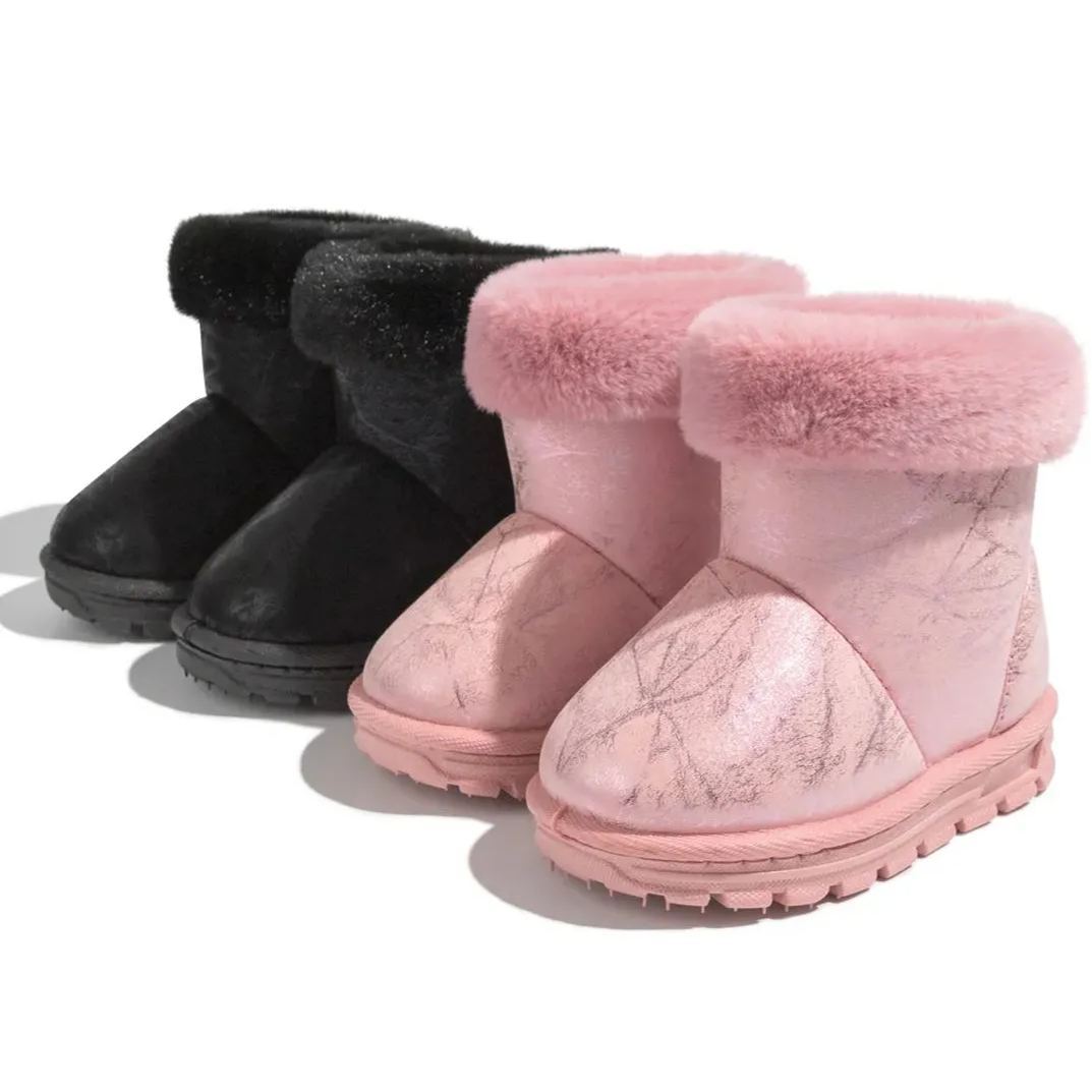 OEM| Customization Warm PU Leather Bling Sequins Kid Boots-JZ Baby