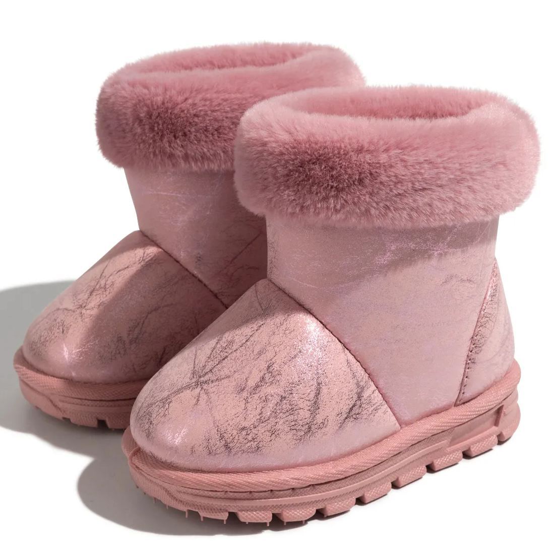 OEM| Customization Warm PU Leather Bling Sequins Kid Boots-JZ Baby