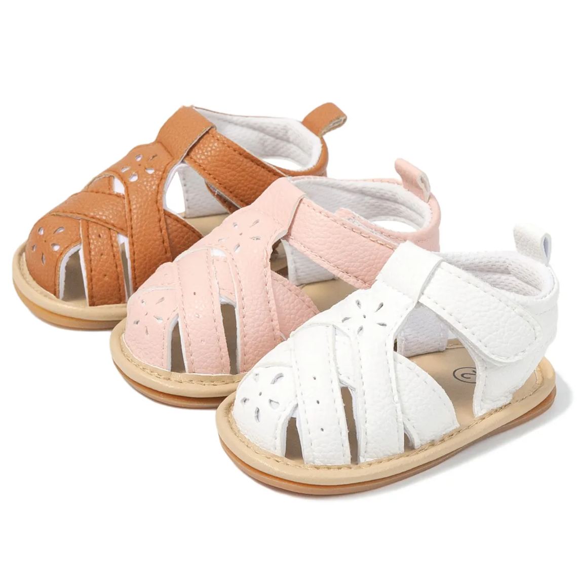 Infant Summer Shoes Rubber Soft Sole PU Leather Baby Sandals Wholesale-JZ Baby