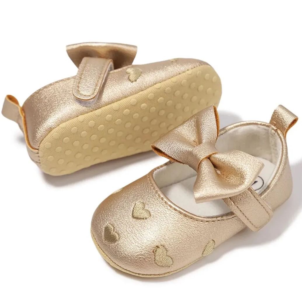 Indoor Bow Anti-Slip Infant Baby Dress Shoes Wholesale-JZ Baby