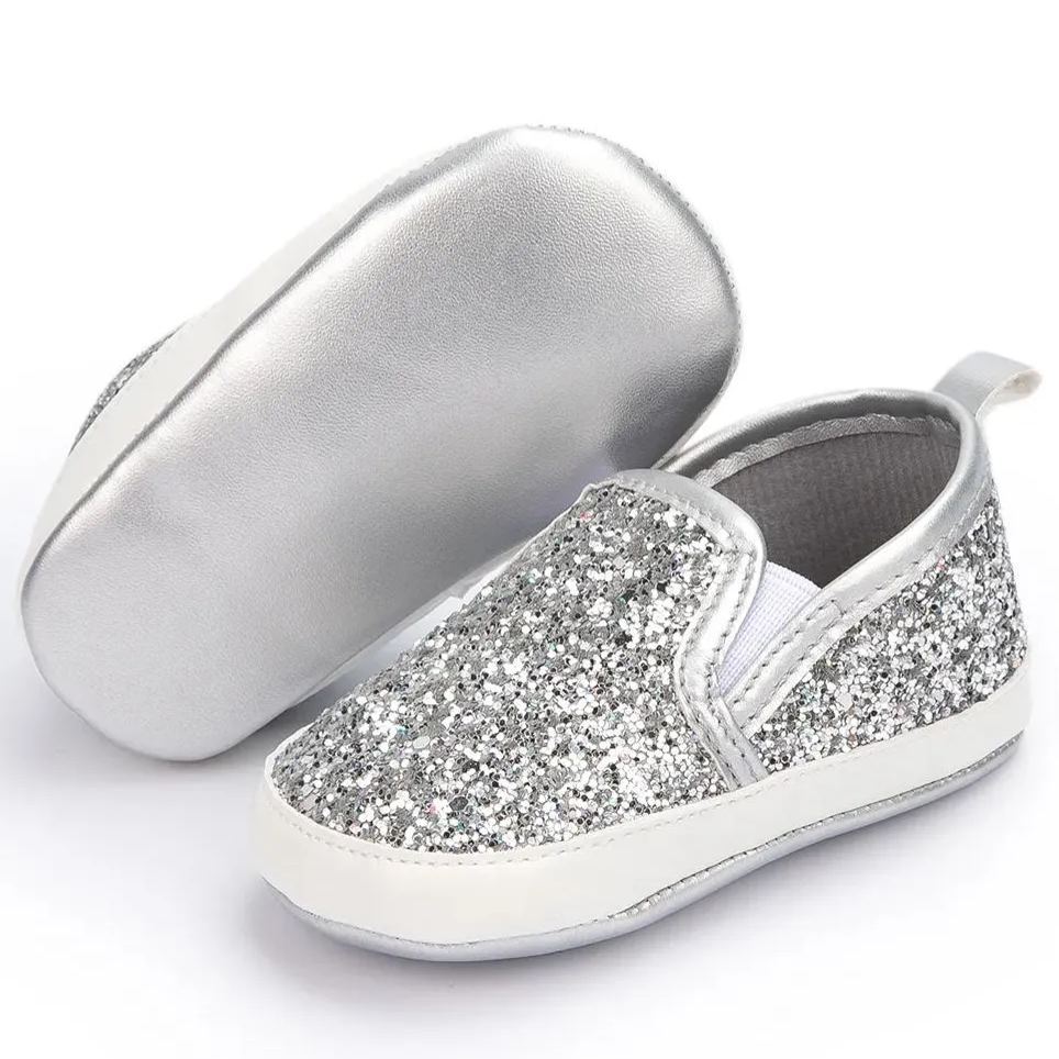 Customized Sequins Toddler Baby Loafers Shoes Wholesale-JZ Baby